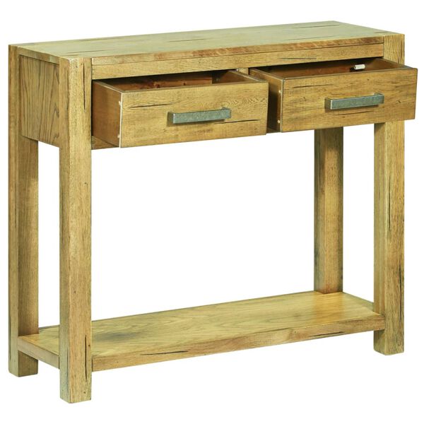 vidaXL Konsolinis staliukas, 83x30x73cm, neapdorota ąžuolo mediena