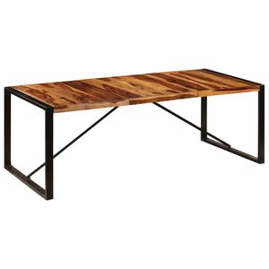vidaXL Valgomojo stalas, 220x100x75cm, rausv. dalb. medienos masyvas