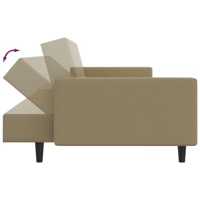 vidaXL Dvivietė sofa-lova, kapučino spalvos, dirbtinė oda