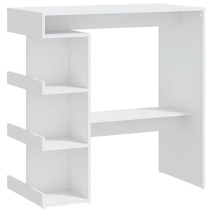 vidaXL Baro stalas su lentyna, baltas, 100x50x101,5cm, mediena