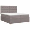 vidaXL Spyruoklinė lova su čiužiniu Taupe 200 x 200 cm Audinys