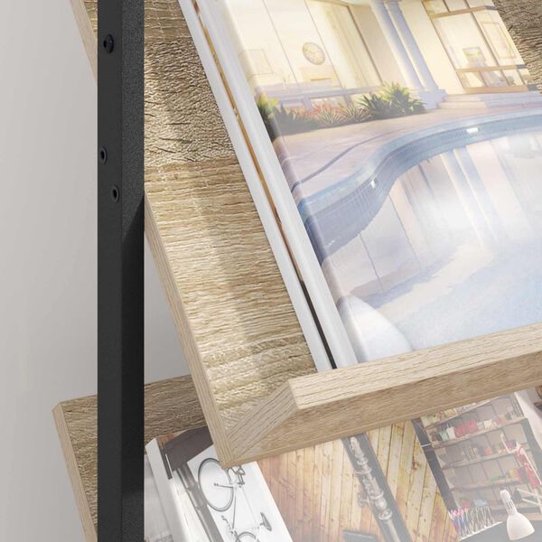 vidaXL Žurnalų stovas su lentyna Sonoma ąžuolas 68 x 40 x 123.5 cm