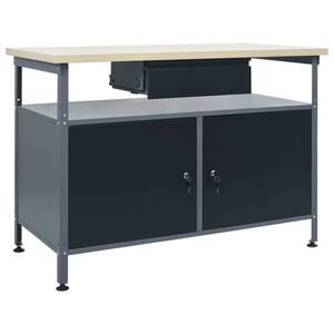 vidaXL Darbastalis, juodos spalvos, 120x60x85cm, plienas