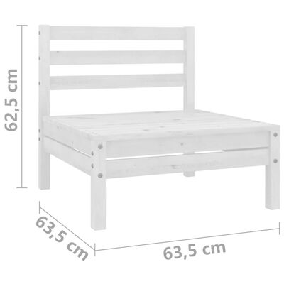 vidaXL Dvivietė sodo sofa, balta, pušies medienos masyvas (806588)