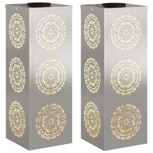 vidaXL Saulės LED &scaron;aligatvio &scaron;viesa 2 pcs Rūdijanti