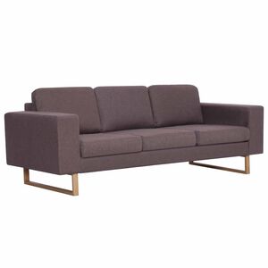 vidaXL Trivietė sofa, taupe spalvos, audinys