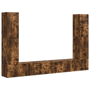 vidaXL TV spintelių komplektas 8 pcs Rūkyta ąžuolas Apdirbta mediena