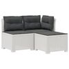 vidaXL 3-vietė sodo sofa su pagalvėlėmis, Rattan i&scaron;vaizda PP Balta