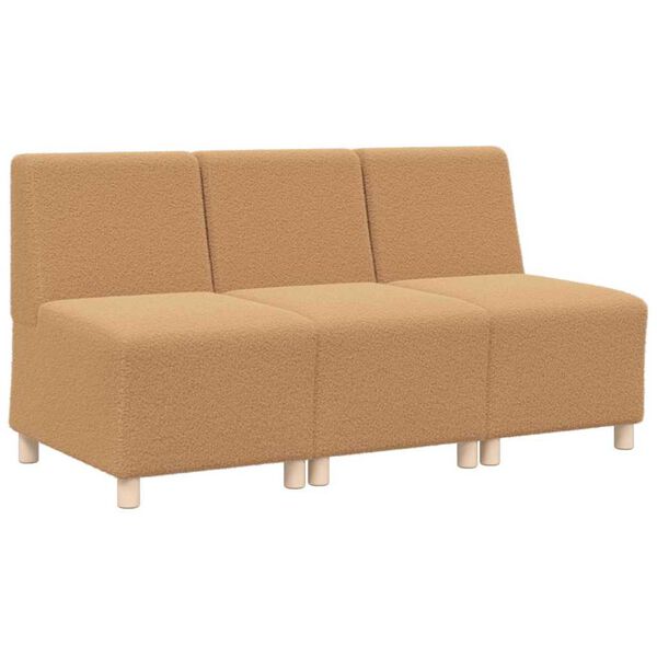 vidaXL Modulinis sofa vienetas be rankų 3 pcs Smėlio 55 x 74 x 82 cm
