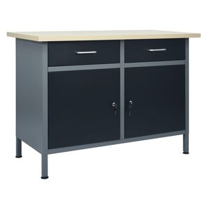 vidaXL Darbastalis, juodos spalvos, 120x60x85cm, plienas