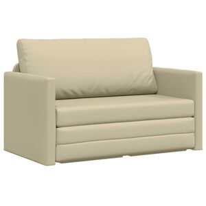 vidaXL Sofa lova 110cm Kreminė Dirbtinė Oda