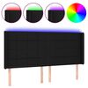 vidaXL Galvūgalis su LED, juodos spalvos, 183x16x118/128cm, audinys