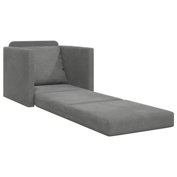 vidaXL Sofa lova 60cm Tamsiai pilka Aksomas