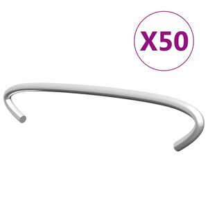 vidaXL Kabliai gabionams, 50vnt., galvanizuotas plienas, 10cm