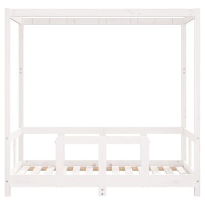vidaXL Vaikiškos lovos rėmas, baltas, 70x140cm, pušies masyvas