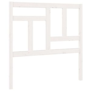 vidaXL Lovos galvūgalis, baltas, 95,5x4x100cm, pu&scaron;ies medienos masyvas