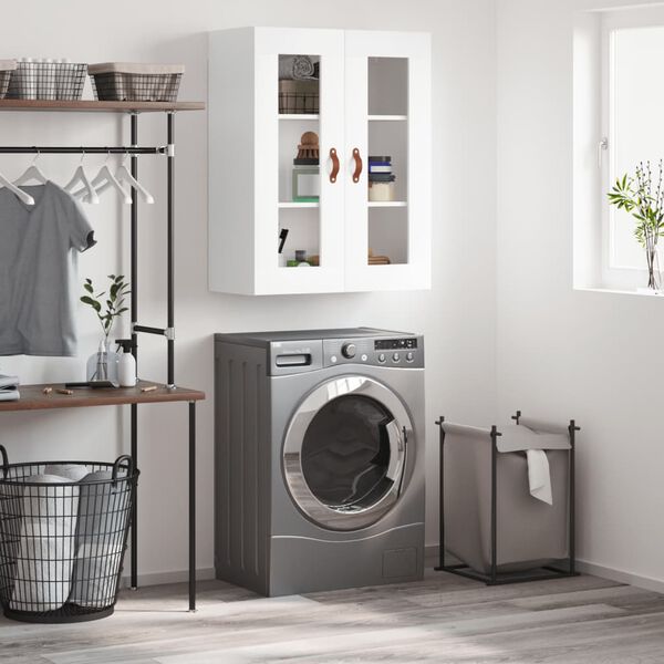 vidaXL Prie sienos montuojama spintelė, baltos spalvos, 69,5x34x90cm