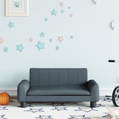 vidaXL Vaikiška sofa, tamsiai pilkos spalvos, 70x45x30cm, audinys