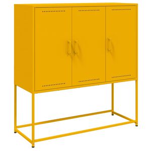vidaXL Komoda, garstyčių geltonos spalvos, 100,5x39x107cm, plienas