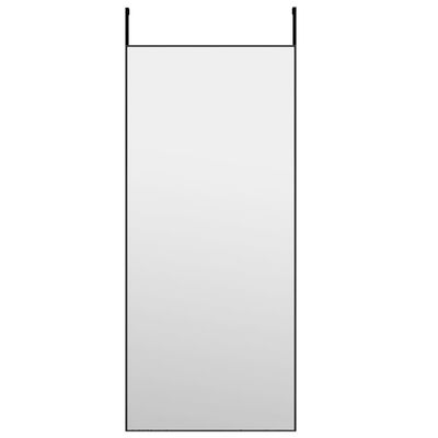 vidaXL Veidrodis ant durų, juodas, 40x100cm, stiklas ir aliuminis