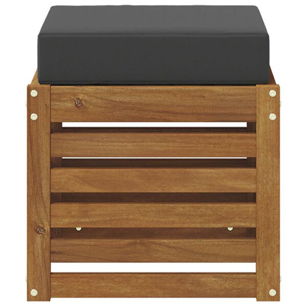 vidaXL Sėdima suolelis su pagalve 2 Vienetas Natūralus ir antracitas