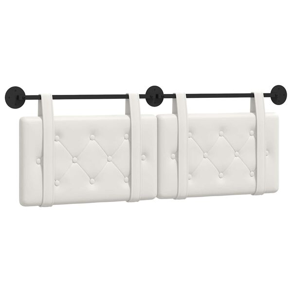 vidaXL Kabantysis galvūgalis Baltas 130 x 55 x 5 cm Dirbtinė oda