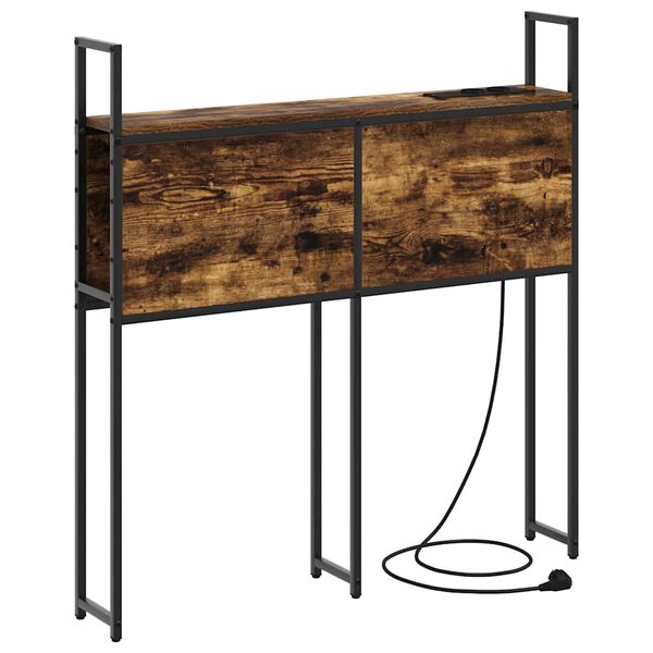 vidaXL Saugojimo Lovos Atlo&scaron;as su Įkrovimo Stotimi Dūminio ąžuolo