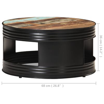 vidaXL Kavos staliukas, juodas, 68x68x36cm, perdirbta mediena