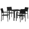 vidaXL Sodo valgomojo komplektas 5 pcs Juoda
