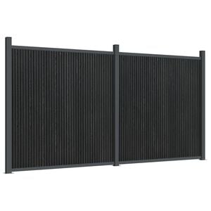 vidaXL Tvoros segmentas, pilkos spalvos, 353x186cm, WPC