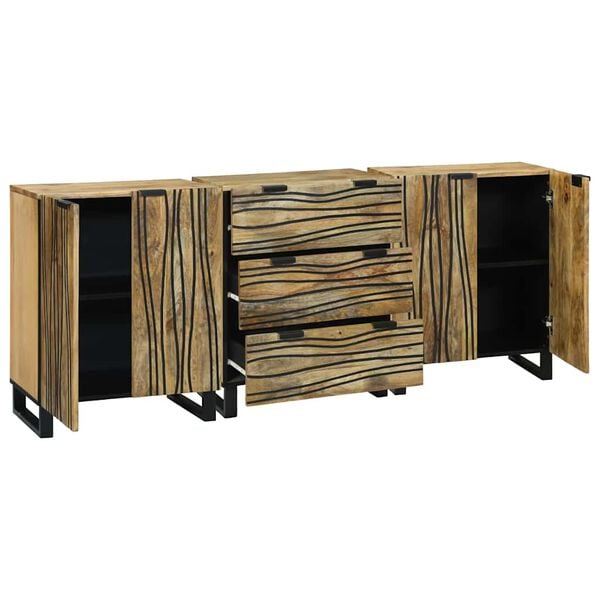 vidaXL Vonios baldų rinkinys su stalčių 3 pcs Ruda Apdirbta mediena