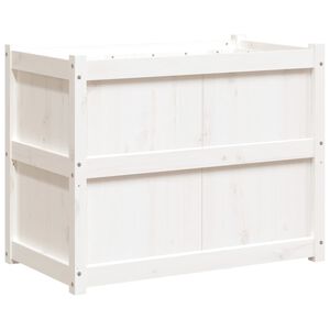 vidaXL Sodo lovelis, baltas, 90x50x70cm, pu&scaron;ies medienos masyvas