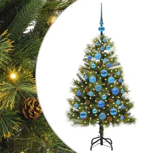vidaXL Dirbtinis sulankstomas kalėdų medis su kankorėžiais 120 cm
