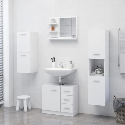 vidaXL Vonios kambario veidrodis, baltos spalvos, 60x10,5x45cm, MDP