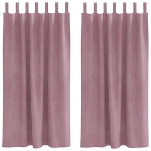 vidaXL Užtemdymo užuolaidos 2 pcs Tamsiai rožinė 140 x 175 cm Aksomas