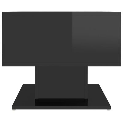 vidaXL Kavos staliukas, juodos spalvos, 103,5x50x44,5cm, MDP, blizgus