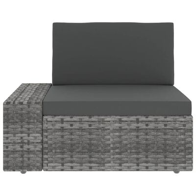 vidaXL Sodo komplektas su pagalvėlėmis, 9 dalių, pilkas, poliratanas