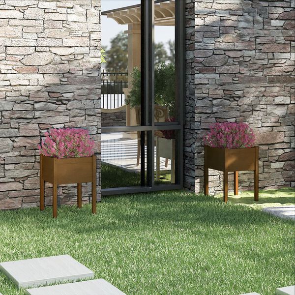 vidaXL Sodo loveliai, 2vnt., medaus rudi, 50x50x70cm, pušies masyvas