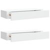vidaXL Lentynos su stalčiais, 2vnt., baltos, 60x23,5x10cm, MDF