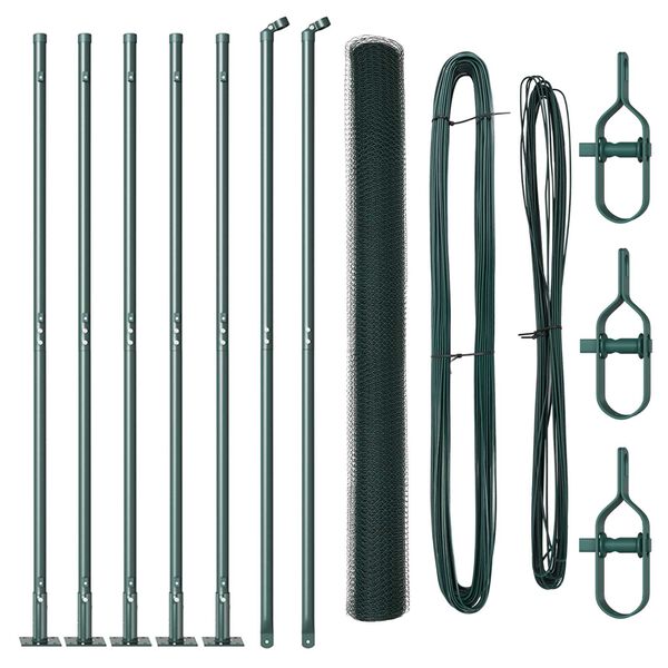 vidaXL Tvorelės stulpas Žalia 10 x 1,5 m (25 mm tinklas)