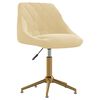 vidaXL Pasukamos valgomojo kėdės, 4vnt., kreminės spalvos, aksomas