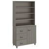 vidaXL Komoda HAMAR, &scaron;viesiai pilkos spalvos, pu&scaron;ies medienos masyvas