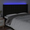 vidaXL Galvūgalis su LED, juodos spalvos, 163x16x118/128cm, audinys