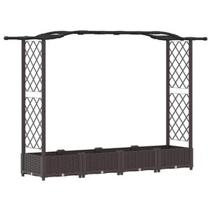 vidaXL Pakeltas lovas su trelėmis ir stogu Ruda 207 x 40 x 123 cm PP
