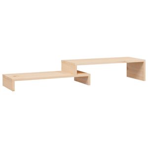 vidaXL Monitoriaus stovas, (52&ndash;101)x22x14cm, pu&scaron;ies medienos masyvas