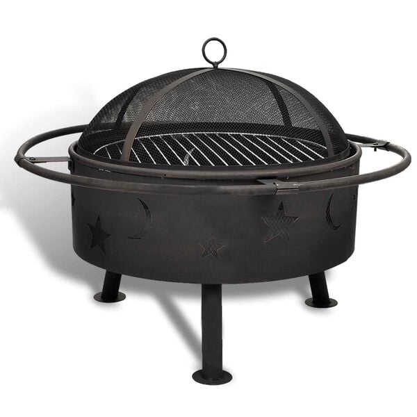 vidaXL Ugnies skalė Mėnuo Juoda 82 x 82 x 64 cm Plienas