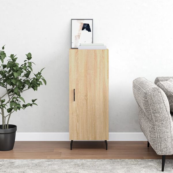 vidaXL Šoninė spintelė, ąžuolo spalvos, 34,5x34x90cm, apdirbta mediena