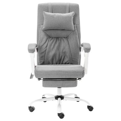 vidaXL Masažinė biuro kėdė, pilkos spalvos, audinys