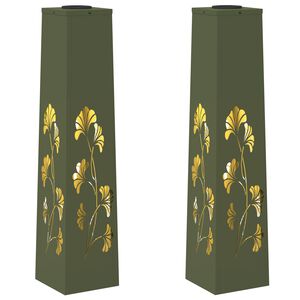 vidaXL Saulės LED &scaron;aligatvio &scaron;viesa 2 vnt. &Scaron;ilta balta 18 x 18 x 80 cm