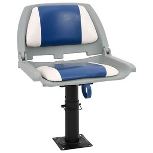 vidaXL Valties sėdynės rinkinys, 2 dalių, mėlynas/baltas, 48x51x41cm